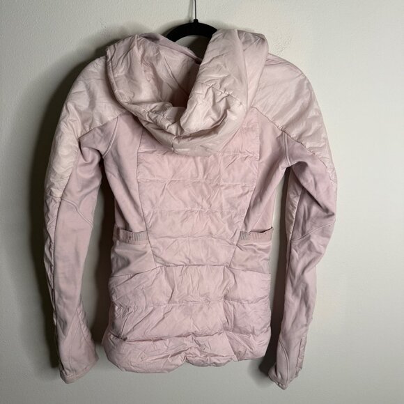 Lululemon Women's 4 Hooded Define Jacket Pink Quilted Lightweight Athletic Coat - Picture 3 of 5